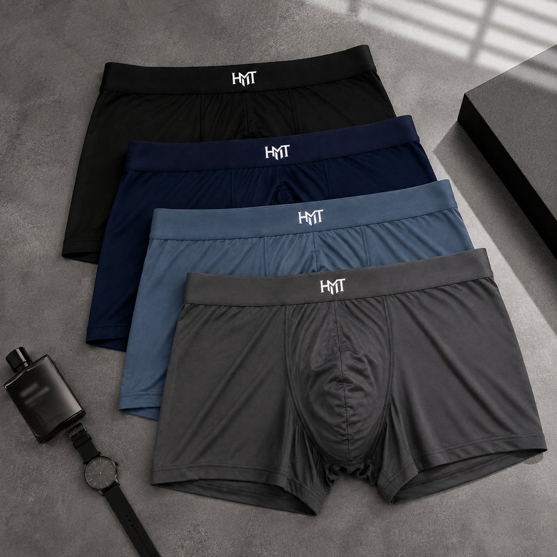 Quần sịp nam Big Size HMT — đủ 4 màu Đen, Navy, Xanh Denim, Xám Than