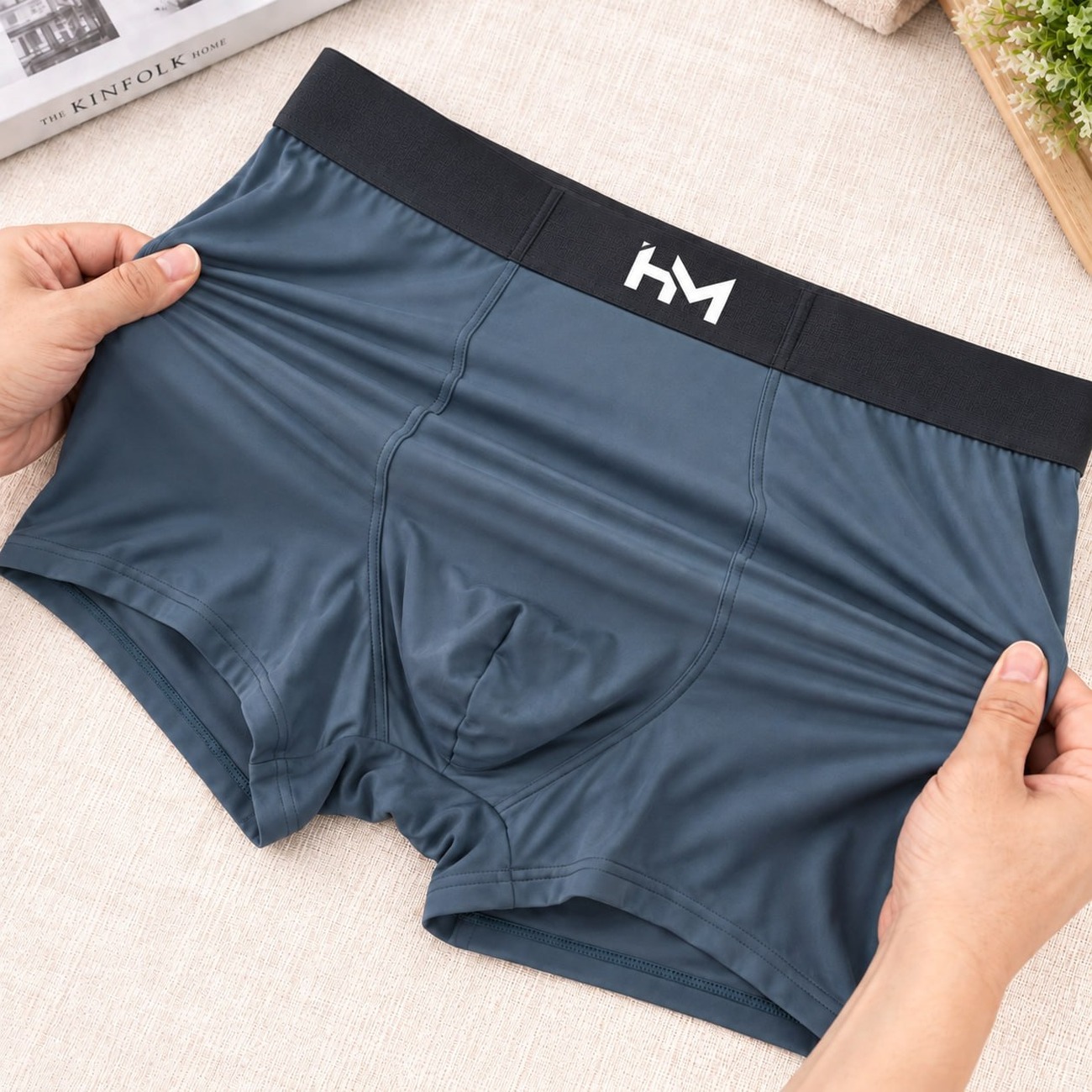 Cận vải HM Heavy Man — màu Xanh Denim, góc khác
