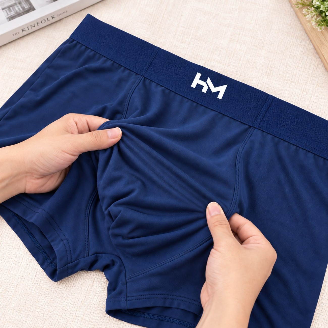 Cận vải HM Heavy Man — màu Xanh Navy, góc khác